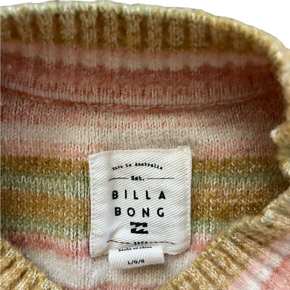 BILLABONG SO Charmed Striped Cropped Sweater Size Large - Picture 8 of 11
